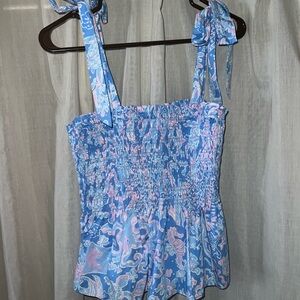 Lilly smocked top- Boca Blue Sea What I Sea